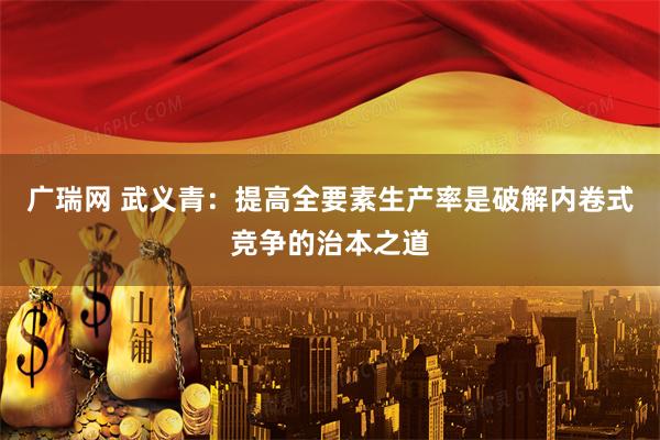 广瑞网 武义青：提高全要素生产率是破解内卷式竞争的治本之道