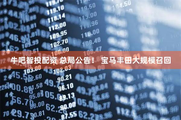 牛吧智投配资 总局公告！ 宝马丰田大规模召回